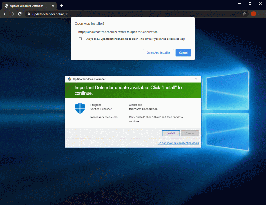 Scammers Impersonating Windows Defender to Push Malicious Windows Apps ...